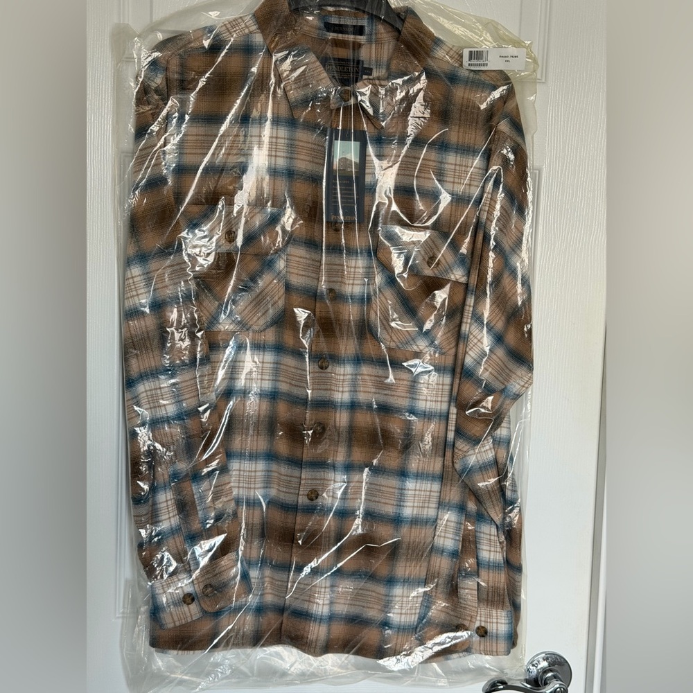 Pendleton Brown and Blue Plaid Men's Shirt